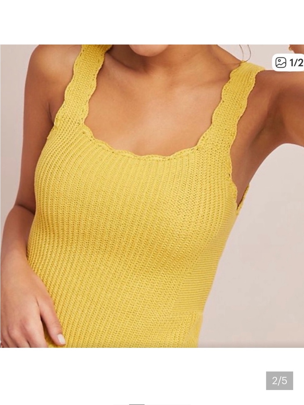 Anthropologie Moth Scalloped Knit Tank